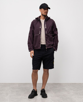Stone Island Purple logo-print transformer jacket K1S154100020S0020