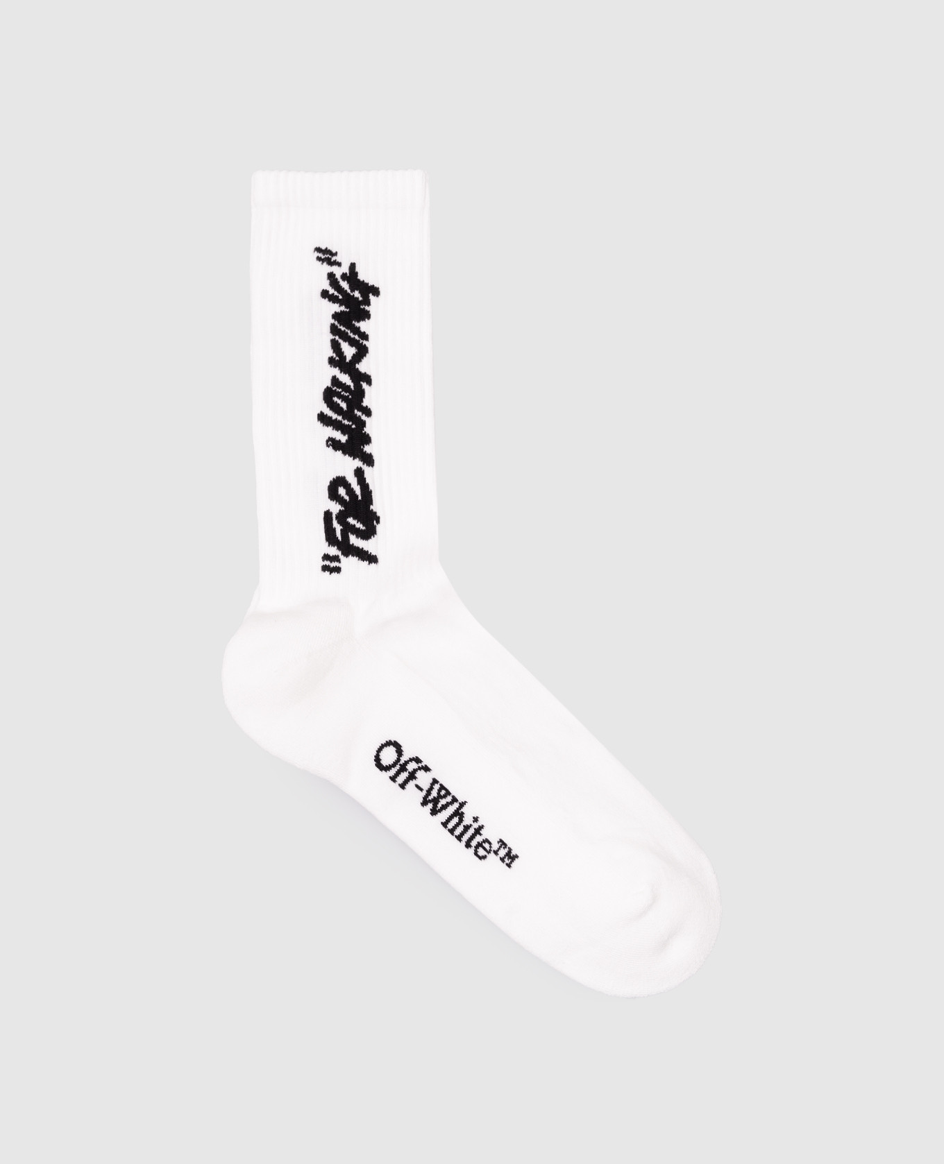 

White socks with contrasting For Walking logo pattern Off-White