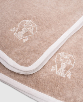Brunello Cucinelli Set of beige terry towels with embroidered logo emblem MLB925154