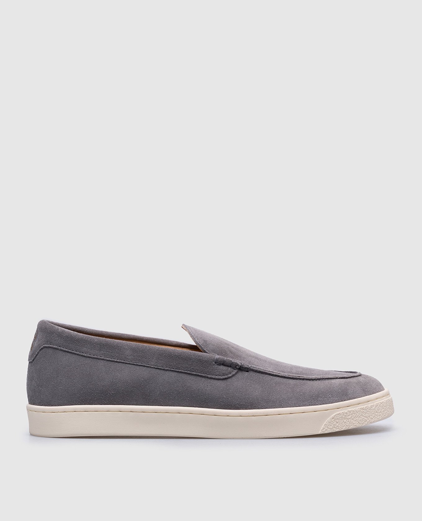 

Grey suede slip-ons with logo emblem Brunello Cucinelli