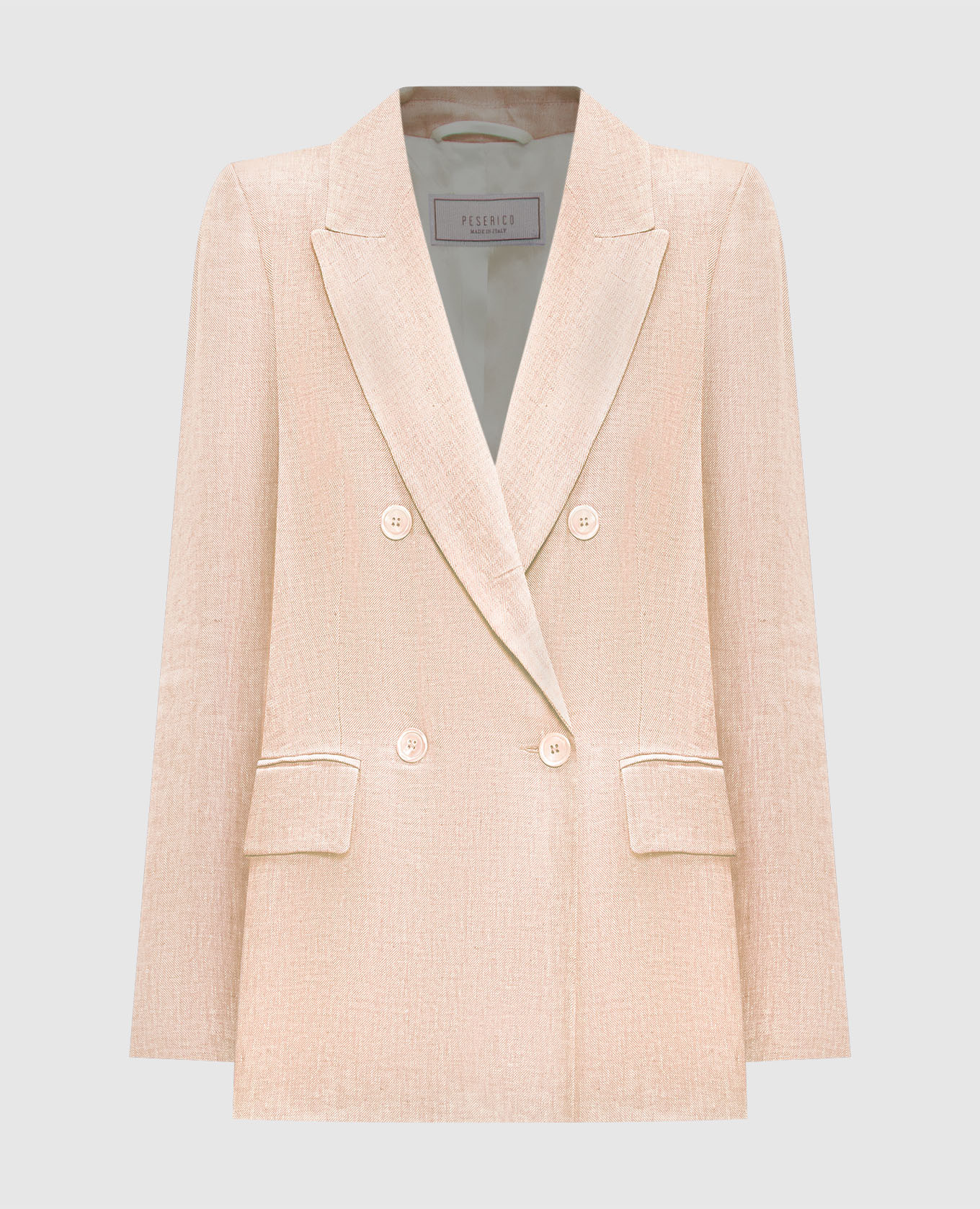 

Beige double-breasted linen jacket Peserico