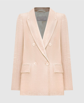Peserico Beige double-breasted linen jacket S0140502603