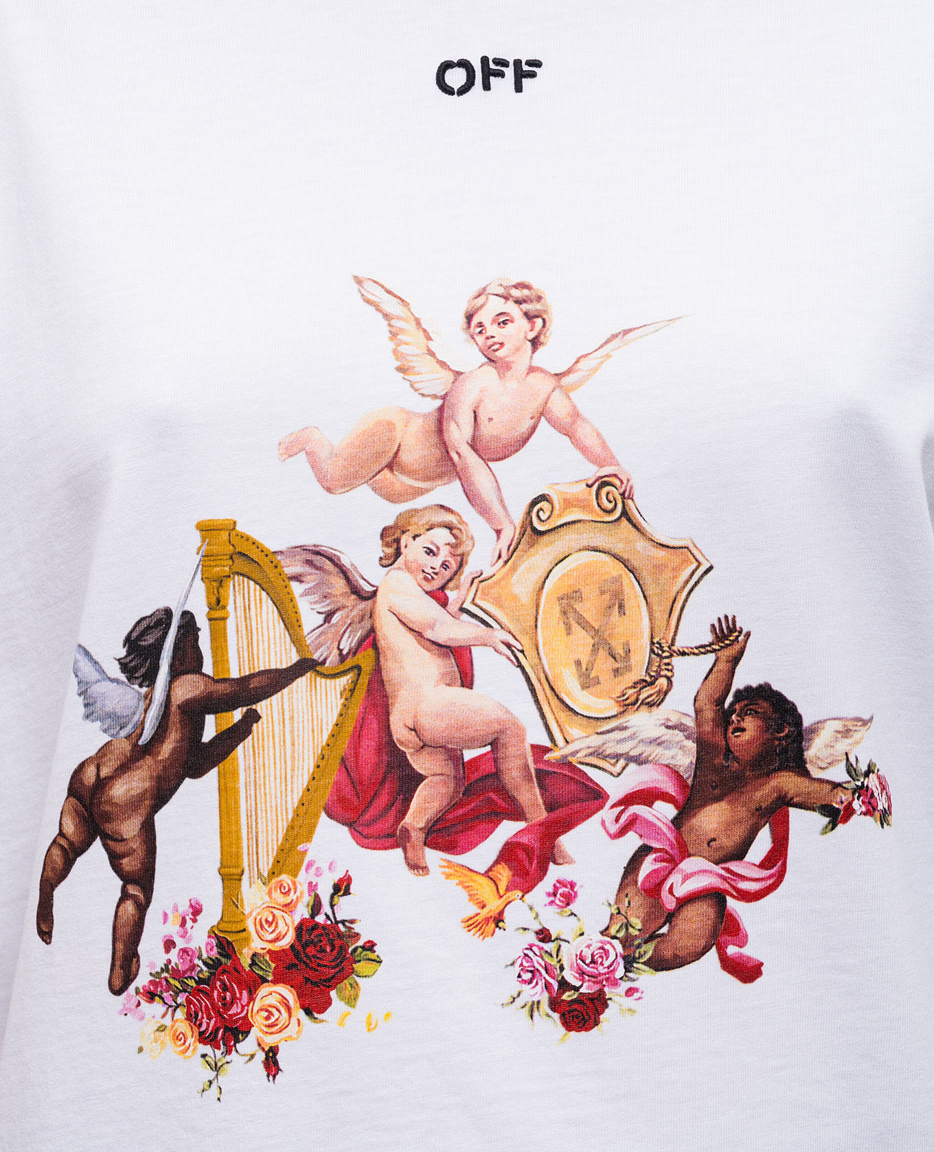 White T-shirt with embroidered emblem Off-White 5