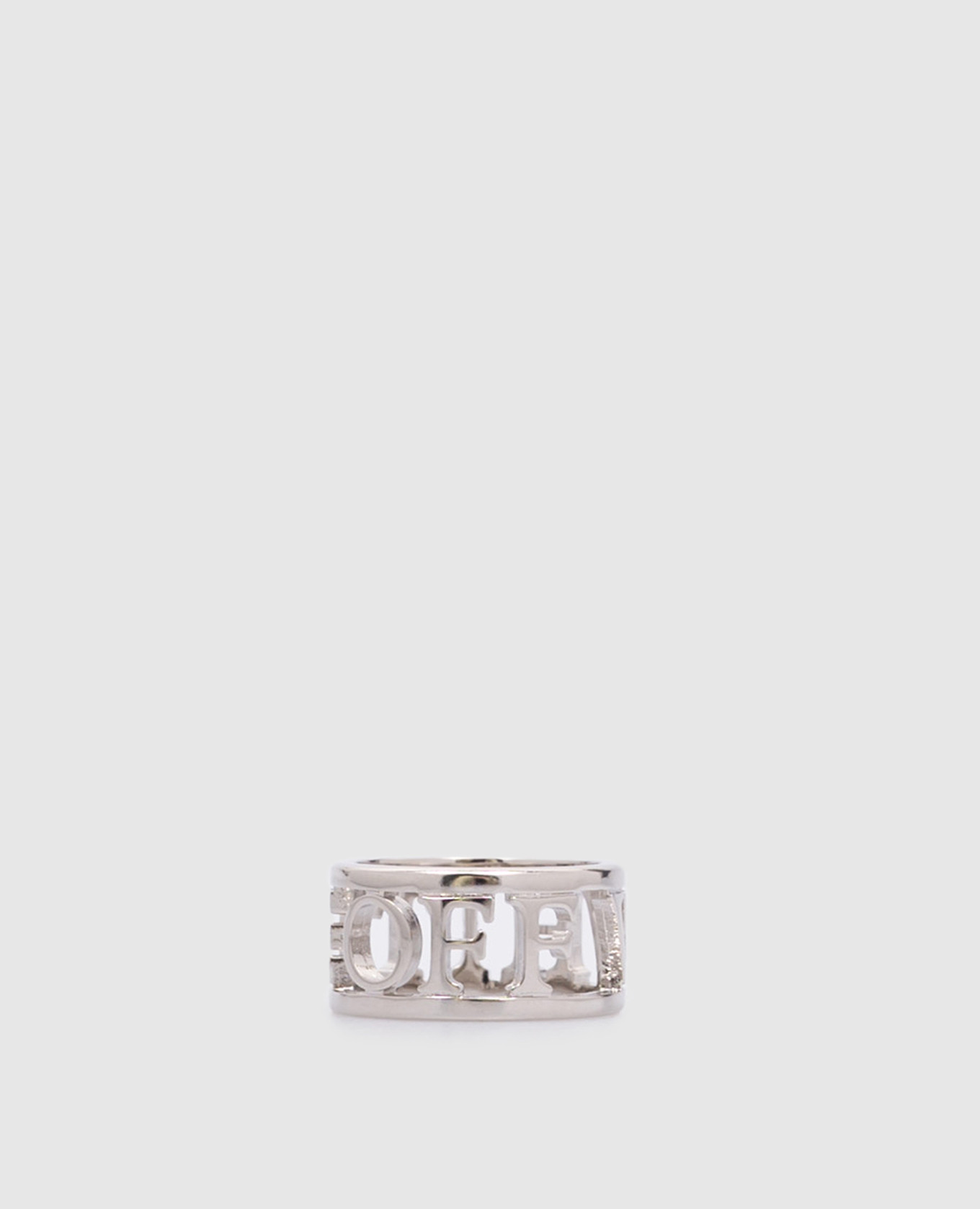 

Silver ring with logo Off-White