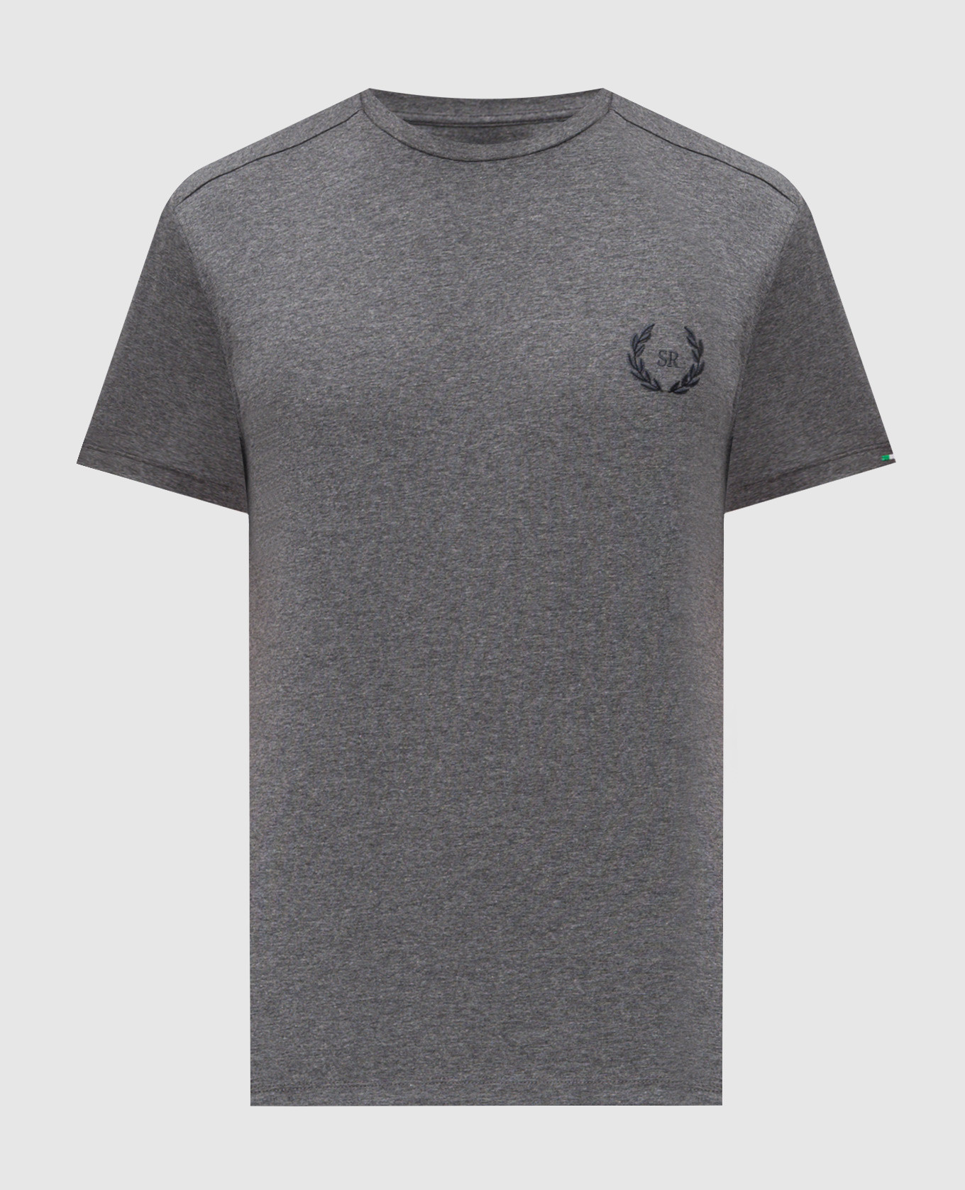 Grey melange T-shirt with logo Stefano Ricci