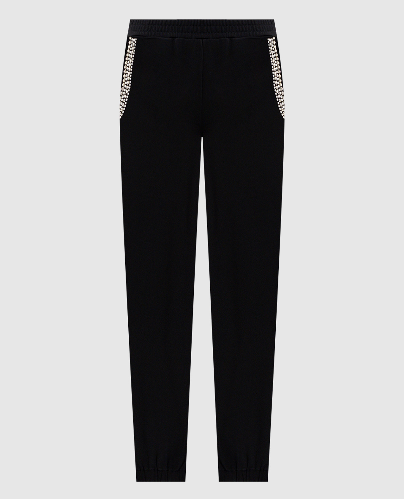 Black joggers with beads and crystals Twinset