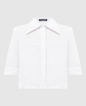 Dolce&Gabbana White cropped shirt F5S04TFU5T9
