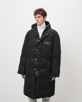 Balmain Black elongated jacket with logo patch DH0TQ080XK13