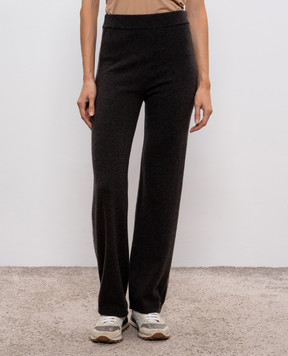 Peserico Brown wool and cashmere pants with monil chain S94107F1209283