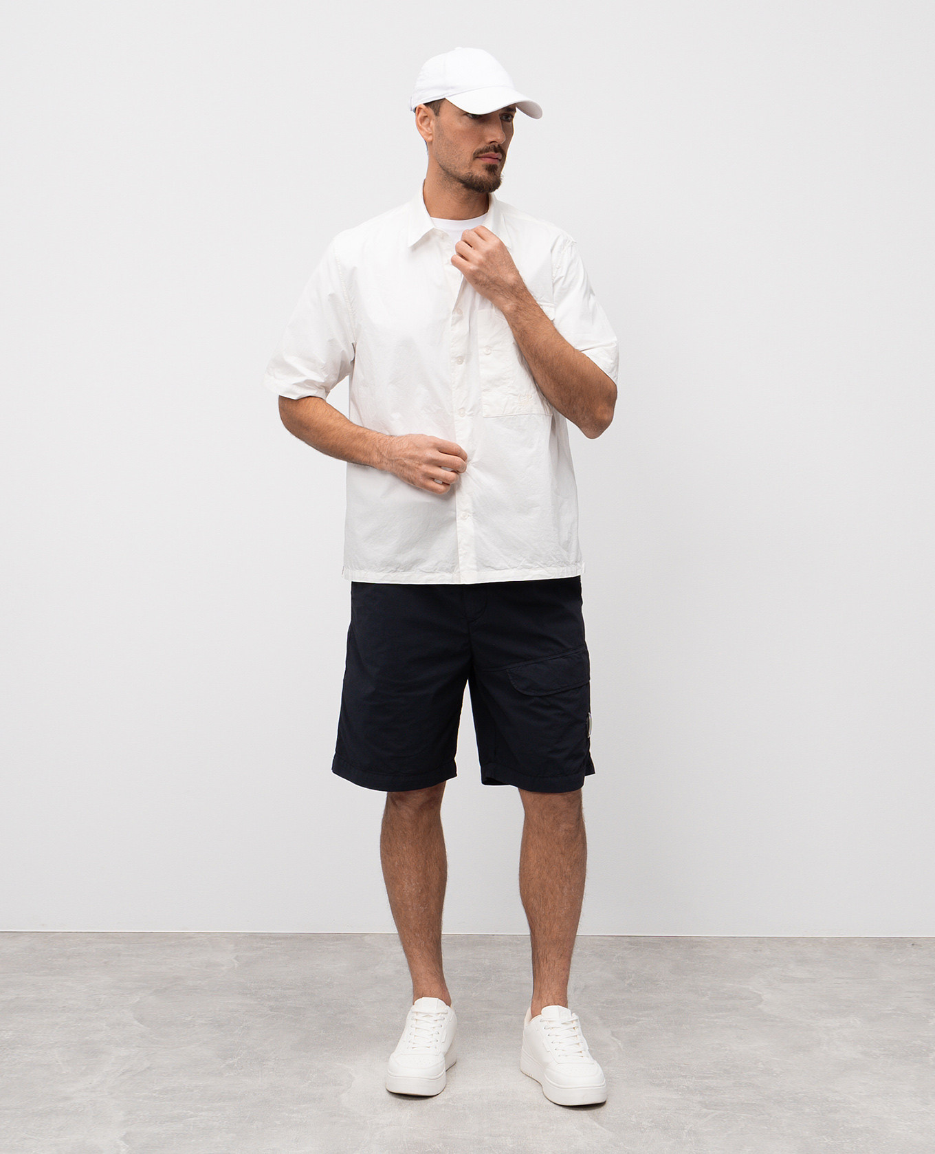 

White shirt with logo embroidery C.P. Company