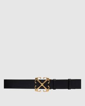 Off-White Black leather strap with Arrow logo OWRB134C99LEA001