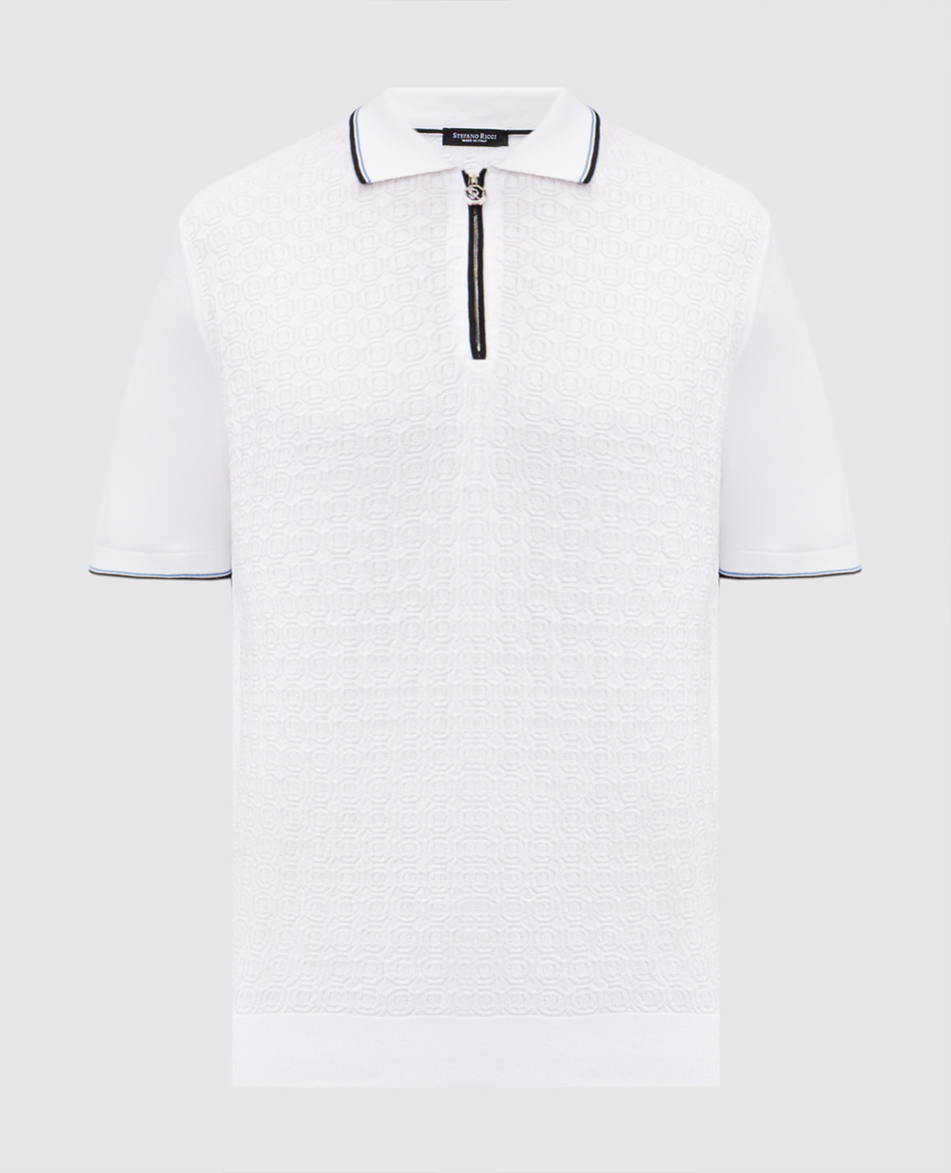 

White polo shirt with a pattern Stefano Ricci