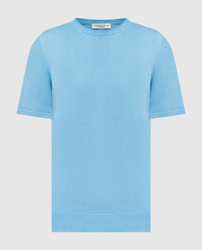 Cashmere&Whiskey Blue T-shirt with silk and cashmere FS03