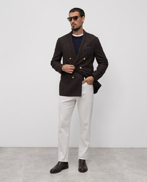 Brunello Cucinelli Blue wool and cashmere jumper M2400100