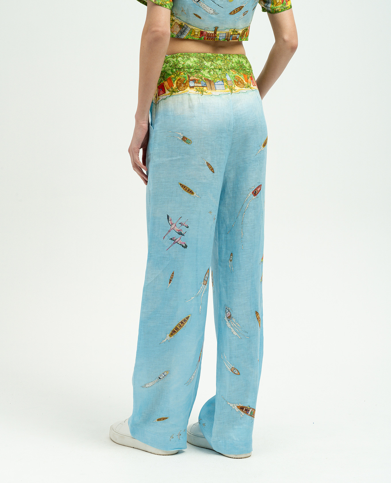 Maison Sur Piloti blue linen trousers Casablanca 4