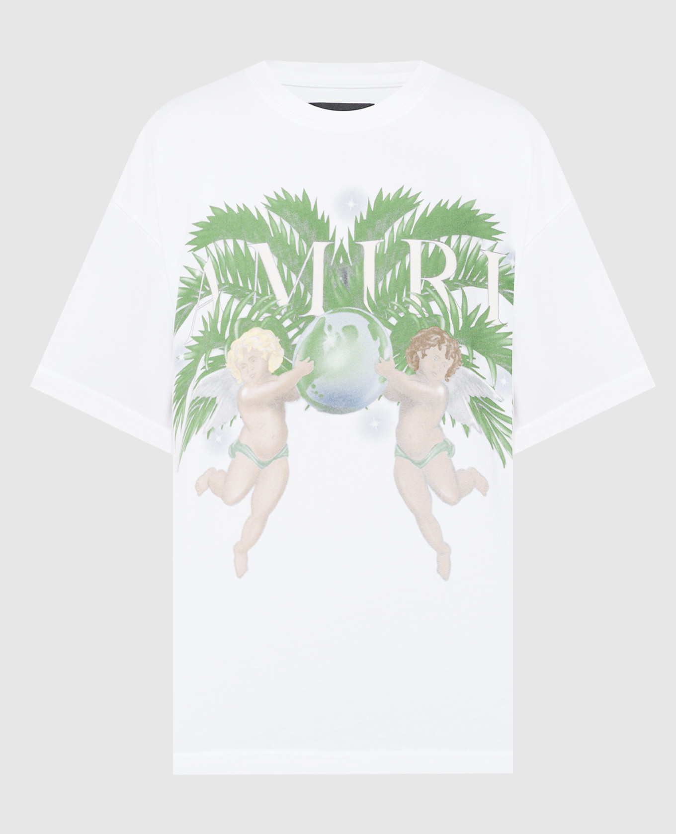AMIRI Airbrush Cherub Tシャツ 天使モチーフ コットン Amiri Airbrush Cherub Tee in White | FWRD