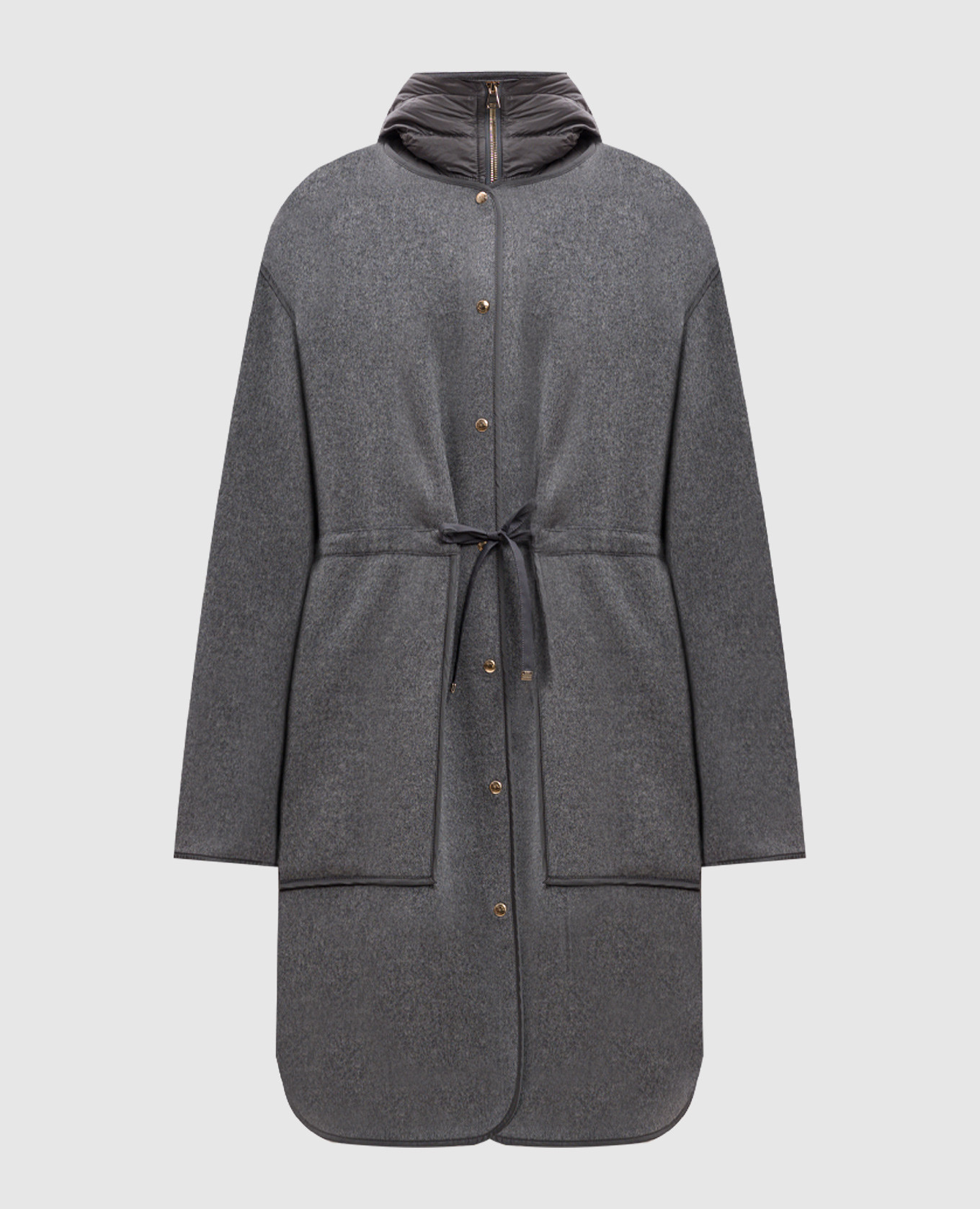 

Gray cashmere and wool coat with down jacket Moncler, Grey