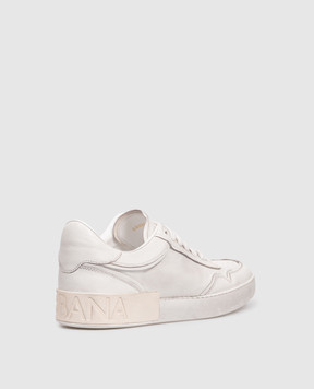 Dolce&Gabbana Grey leather sneakers with a vintage effect CS2378AW467