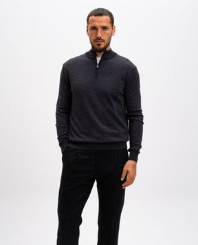 Cashmere&Whiskey Gray merino wool jumper 77397