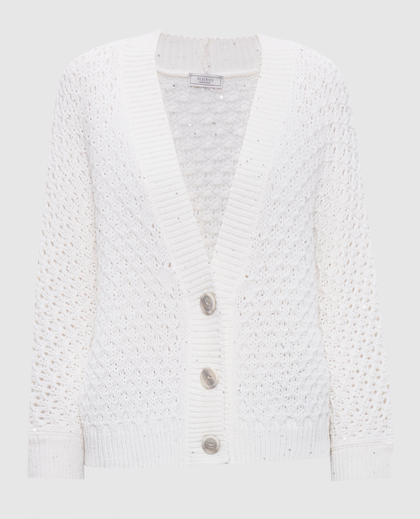 White openwork wool cardigan Peserico