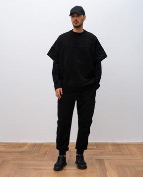 Dolce&Gabbana Black sweatshirt with textured logo monogram G9BNCZG7O2S