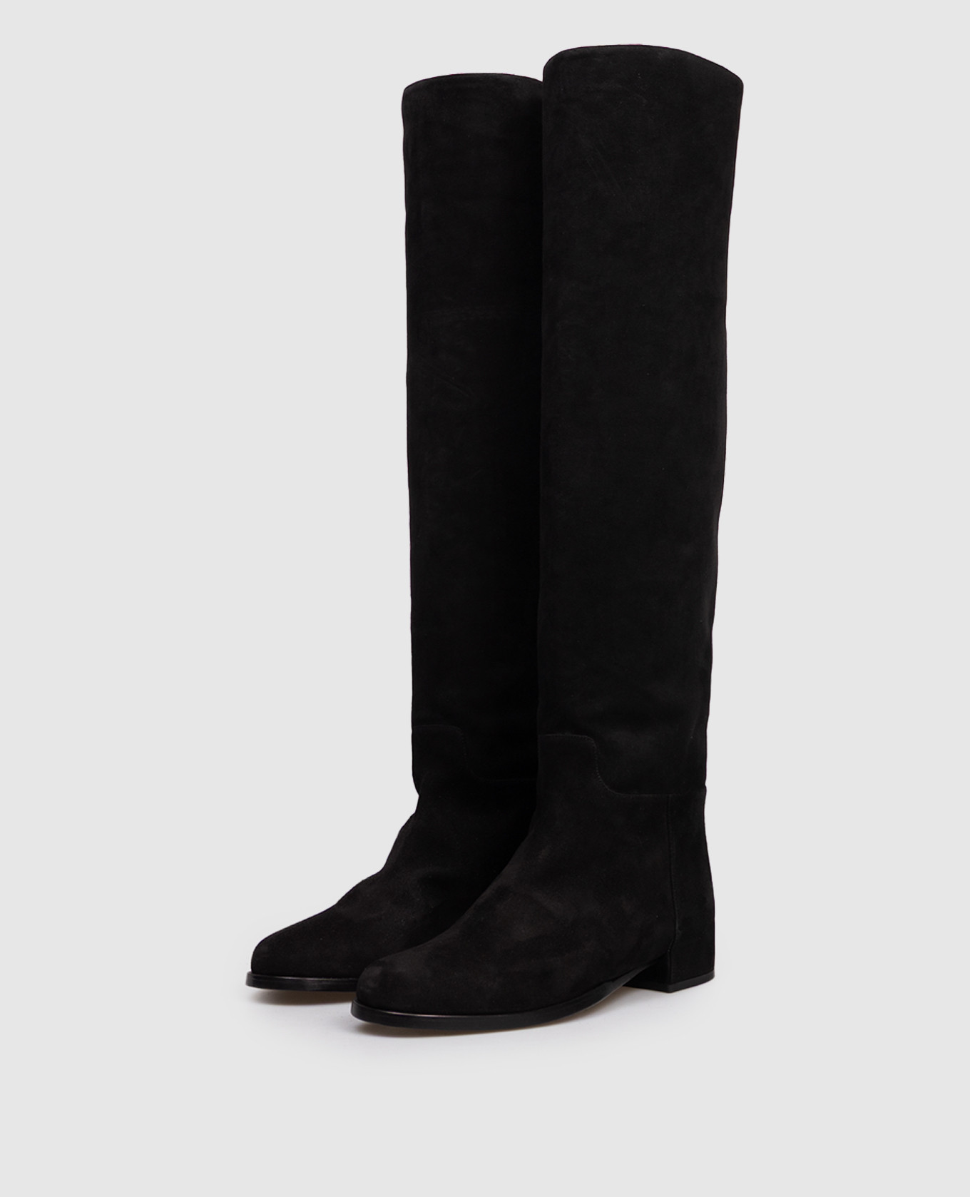 

Black suede over the knee boots with logo Dolce&Gabbana