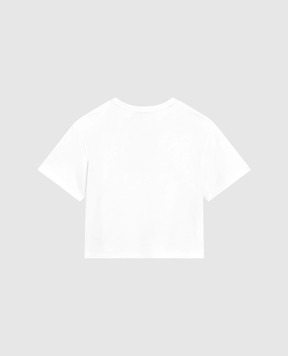 Dolce&Gabbana Children's white T-shirt with crystals L5JTNLG7PHN46