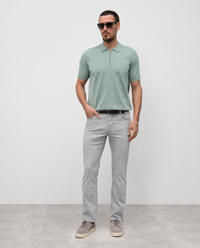 Stefano Ricci Grey jeans with logo patch MST51B3110T01299