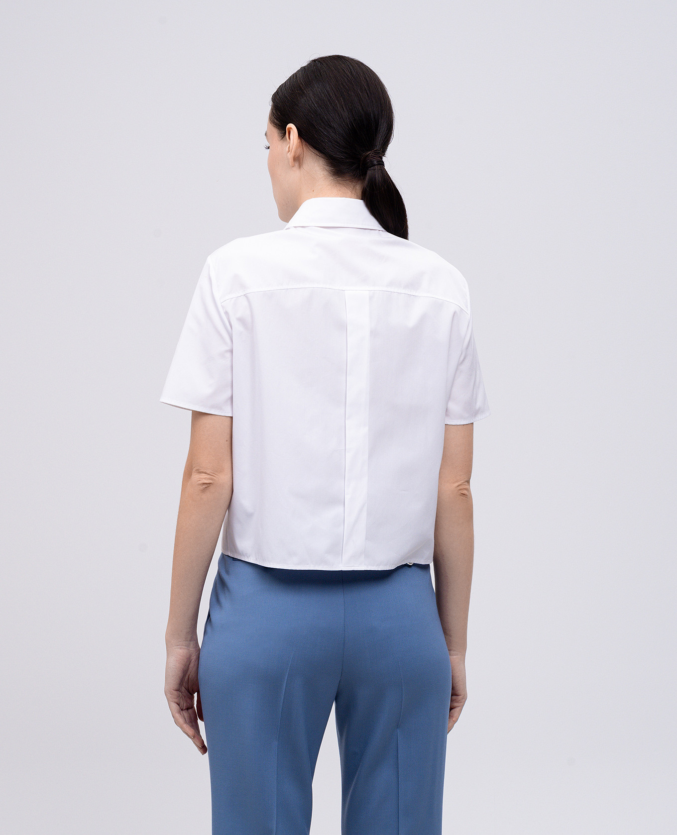 White cropped shirt with logo Versace 4