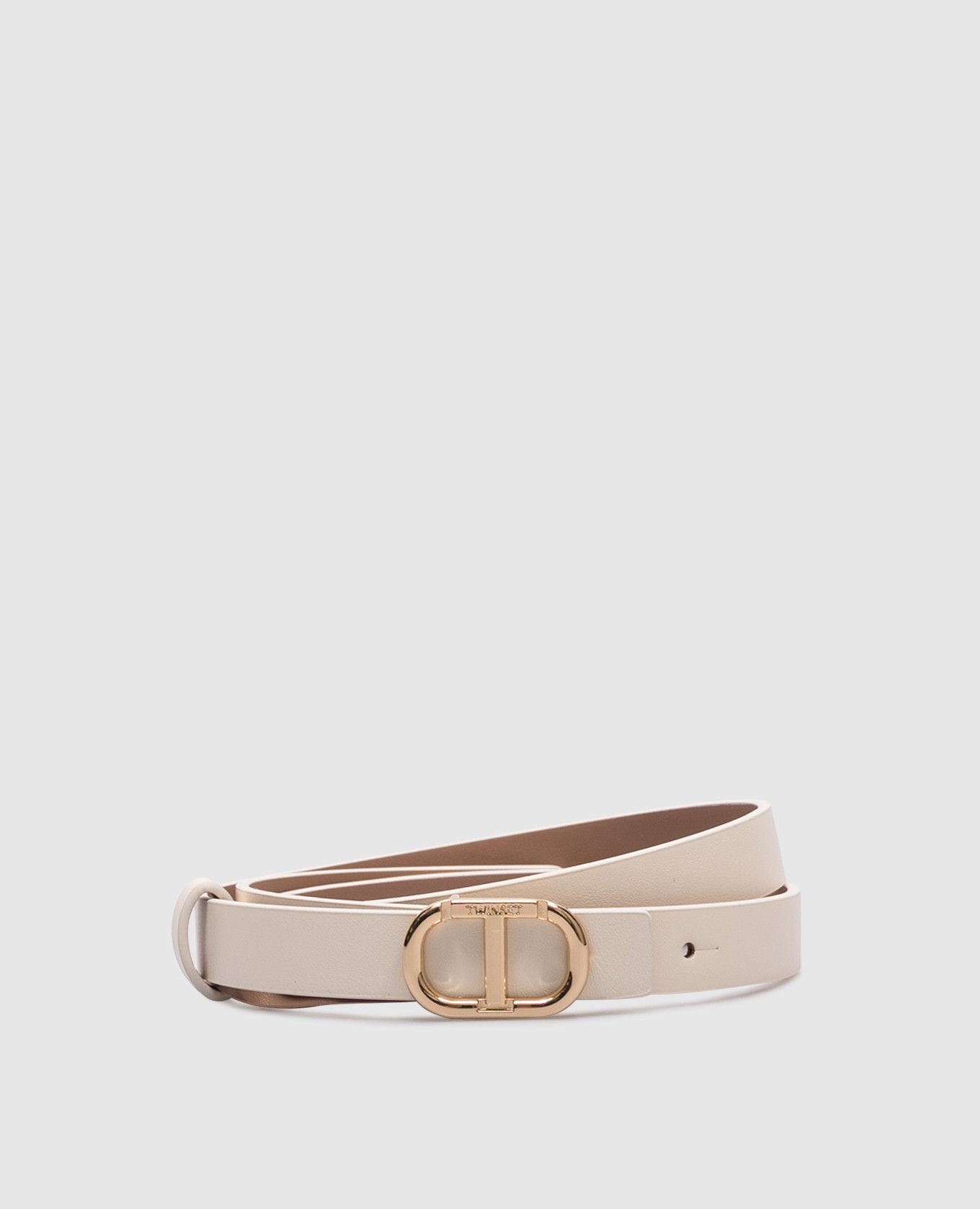 

Beige leather reversible belt Twinset