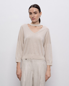 Peserico Beige jumper with lurex E99970F14R9173
