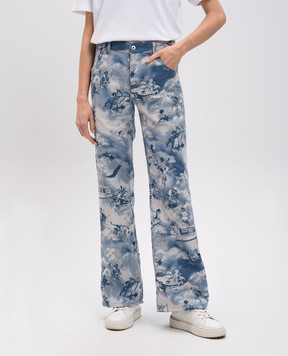 Off-White Tapestry fresco blue jeans with logo patch OWYA062S25FAB001