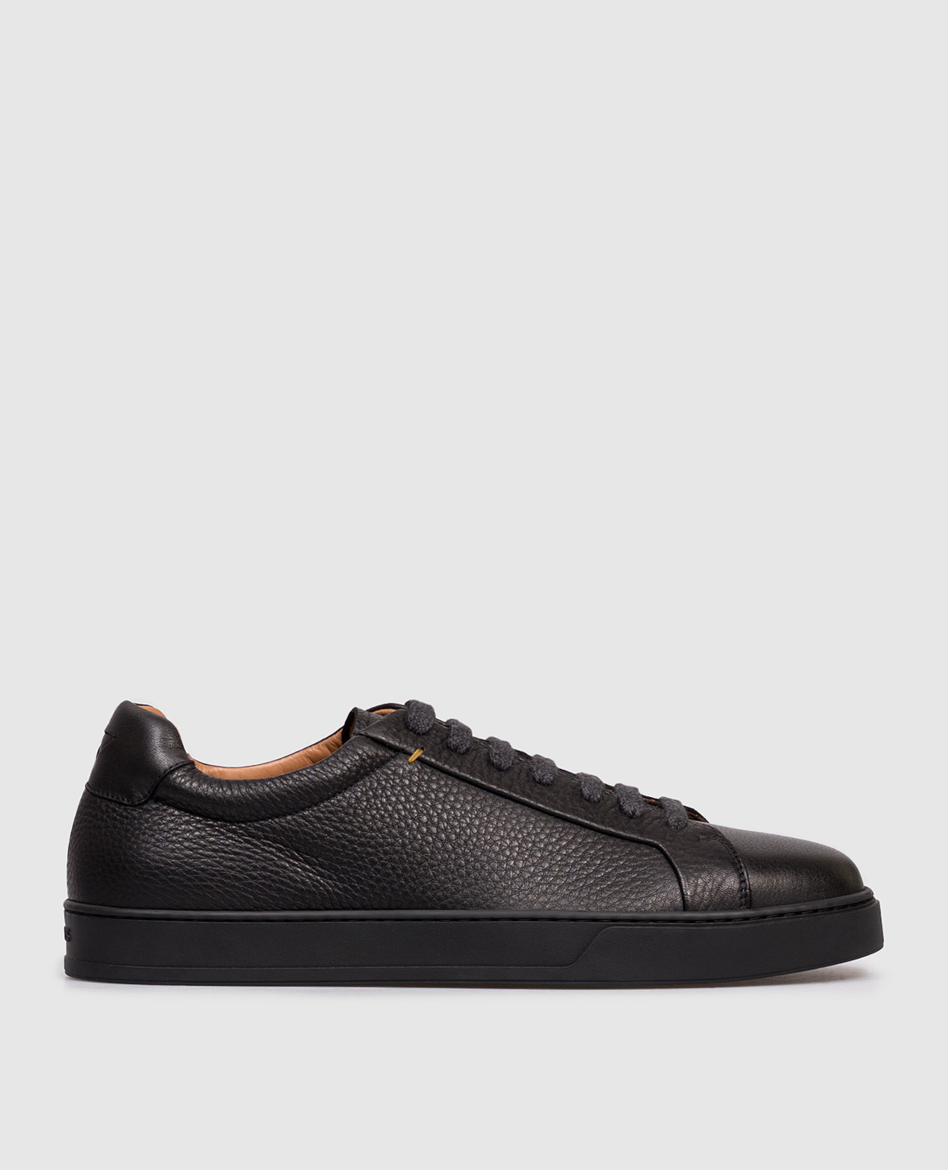 Black leather sneakers with logo Doucal's