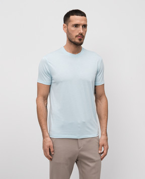 Tom Ford Blue T-shirt with monogram logo JCS004JMT002S23