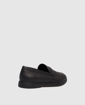 Stefano Ricci Black leather loafers with logo UC62G2375MR