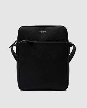 Serapian Black leather bag with logo SRCCHMML679919Y001