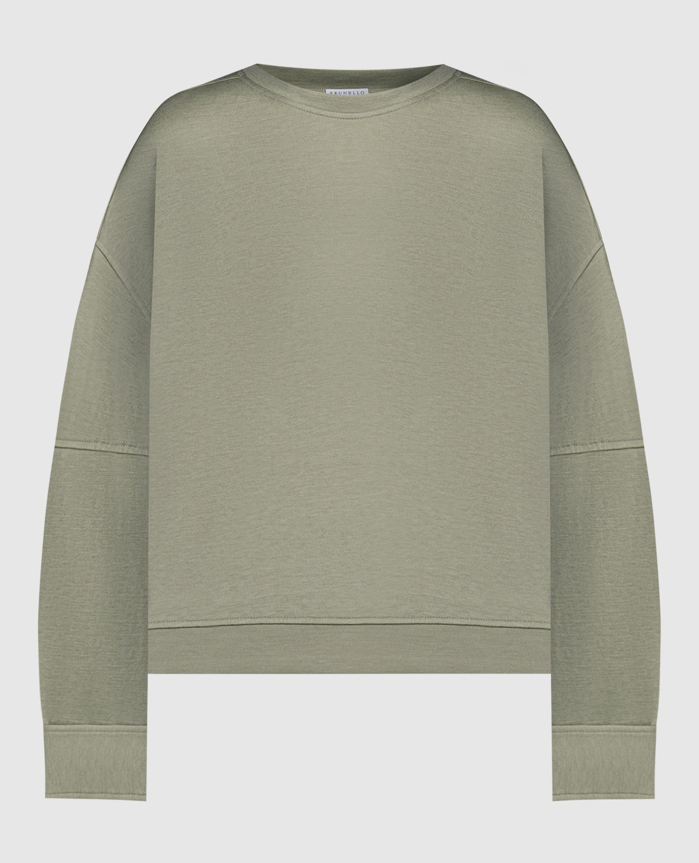 

Gray sweatshirt with silk and monil chain Brunello Cucinelli, Серый