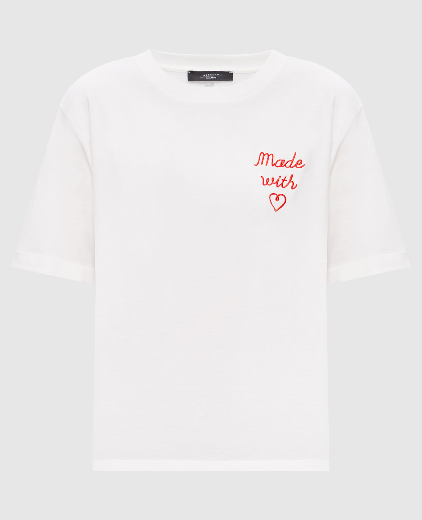 ACLINE white t-shirt with embroidery Max Mara Weekend