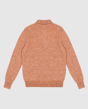 Brunello Cucinelli Children's orange polo shirt with alpaca wool BSOM74405B