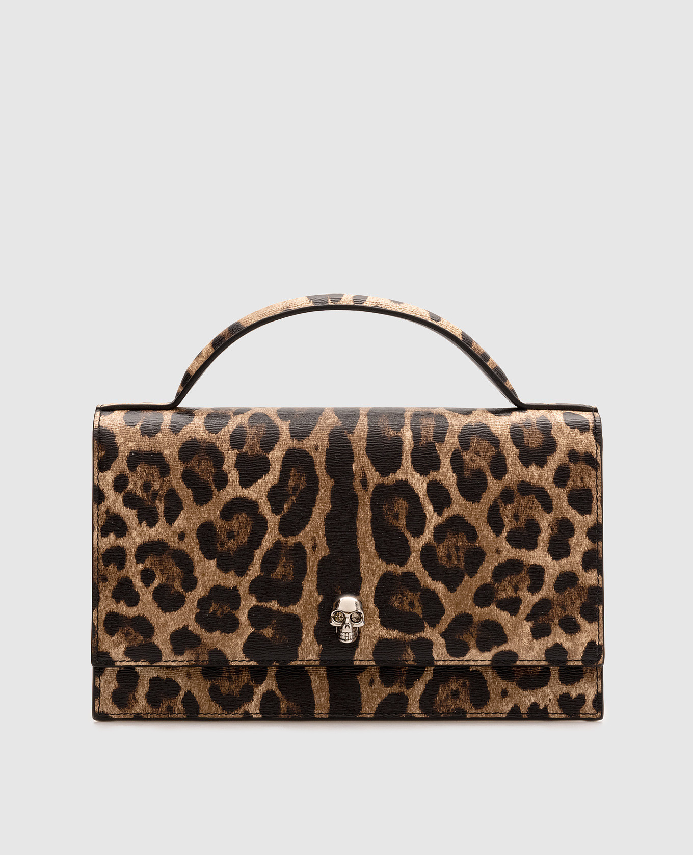 

Brown animal print Skull messenger bag with crystals Alexander McQueen