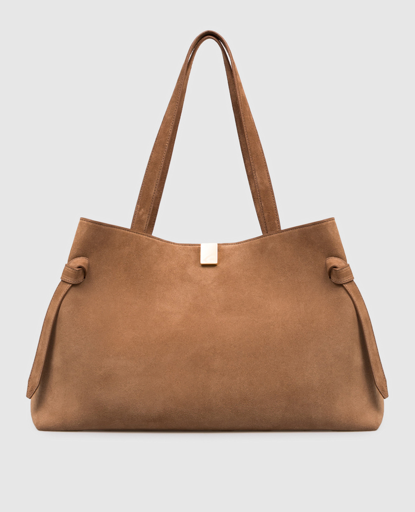 

Brown suede Gyoza tote bag YUZEFI