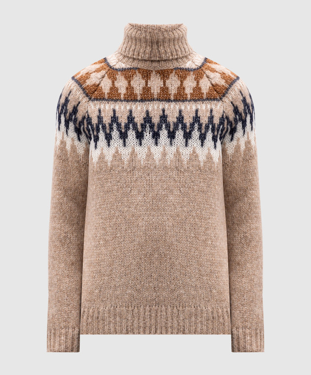 MooRER DACRE beige alpaca sweater with jacquard pattern DACREPAY