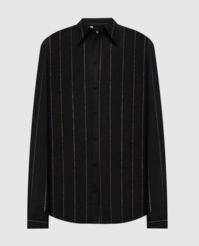 Dolce&Gabbana Black striped alpaca shirt G5NP9TFRZAP