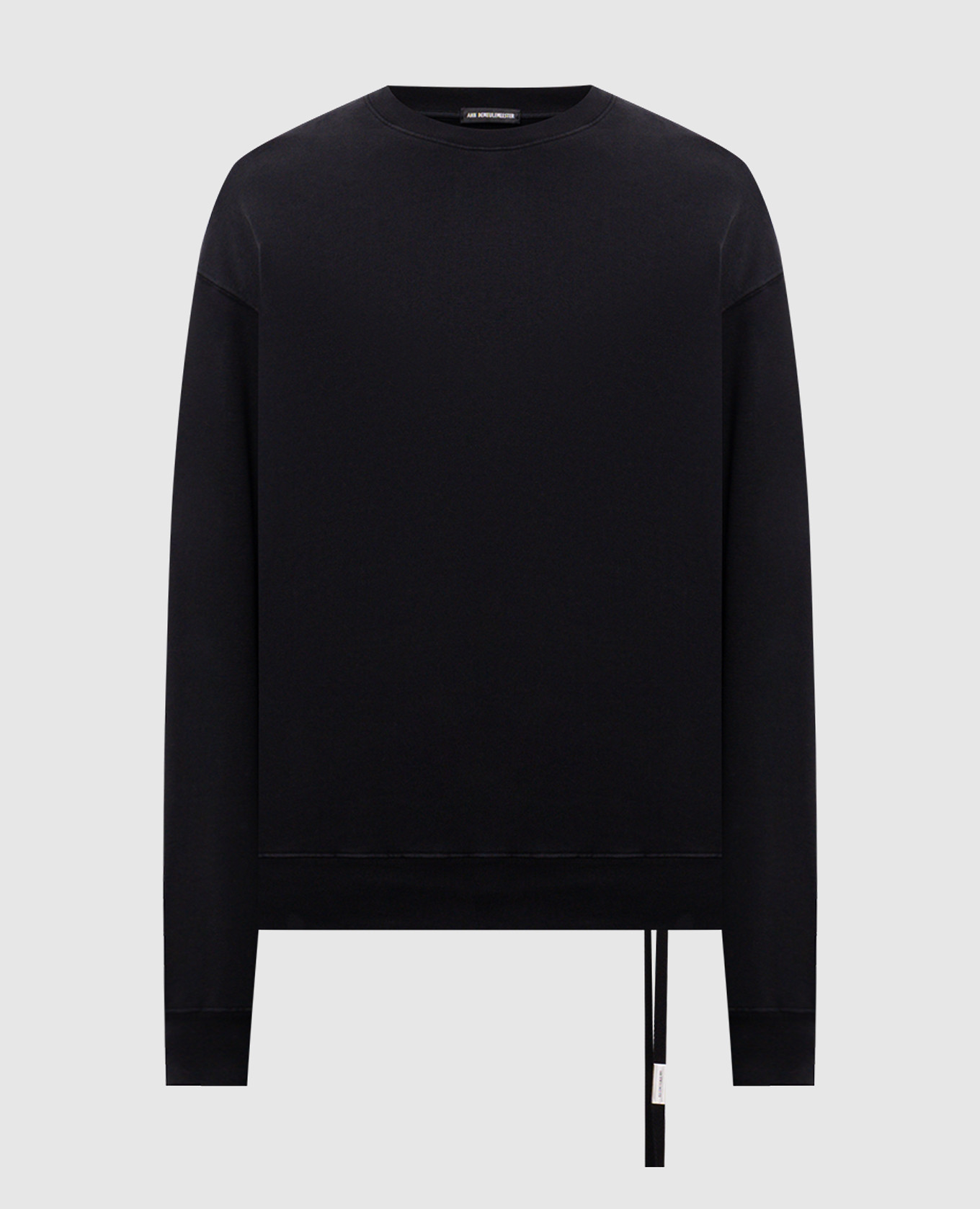 

Black sweatshirt with branded ribbons Ann Demeulemeester