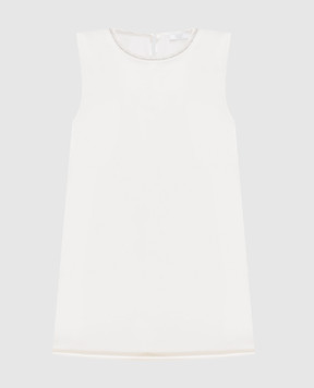 Peserico Beige silk top with monil chain S08893D02372