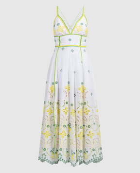 Charo Ruiz White Midi Jodie Dress With Embroidery 244622