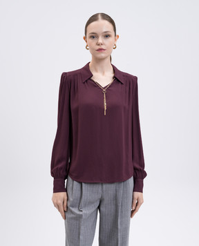 Twinset Burgundy blouse with chain 252TP2291