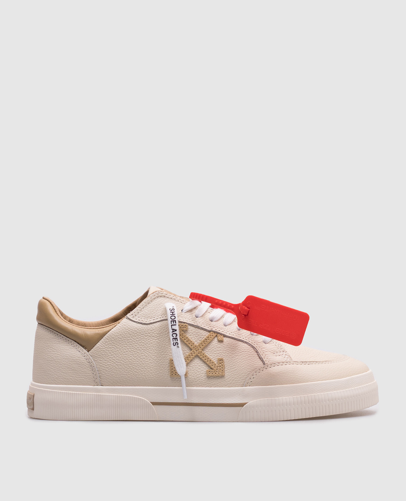 

Beige leather sneakers NEW VULCANIZED with logo Off-White