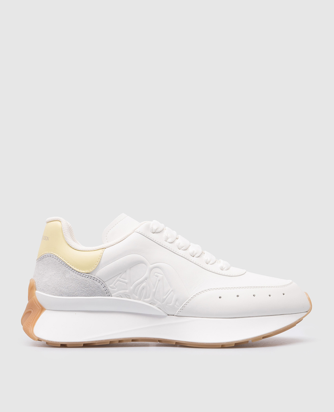 White leather sneakers with logo alexander mcqueen