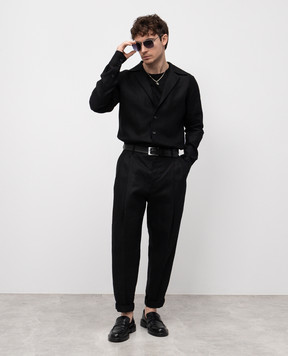 Dolce&Gabbana Black linen shirt G5MX5TFU4MC